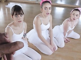 Three Tiny Teen Ballerinas Fucked By Big Cock